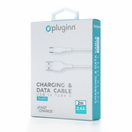 Data Kabl Pluginn PI-APD 2.4A USB na Type C beli 2m.