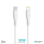 Data Kabl Pluginn PI-PDL 30W Type C na Lightning beli 2m.