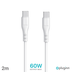 Data kabl Pluginn PI-PD 60W Type C na Type C beli 2m.
