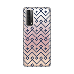 Silikonska maska / futrola print ultra tanka za Huawei P Smart 2021 Blue cubes.