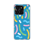 Silikonska maska / futrola print za Huawei Honor X6a Happy Lines blue.