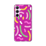Silikonska maska / futrola print za Samsung A356B Galaxy A35 5G Happy Lines pink.