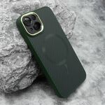 Maska / futrola CARBON MagSafe za iPhone 14 (6.1) zelena (small camera) (MS).