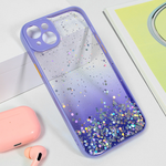 Maska / futrola Frame Glitter za iPhone 15 Plus ljubicasta.