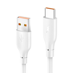 Data kabl KONFULON DC65, 3A, USB na Type C beli 1m.