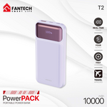 Back Up Baterija Prenosiva baterija Fantech T2 10000mAh QC, PD, 22.5W ljubicasti.