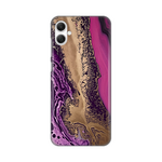 Silikonska maska / futrola print za Samsung A055 Galaxy A05 Purple Gold Marble.