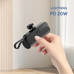Back Up Baterija prenosiva baterija privezak 5000mAh lightning crna.