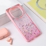 Maska / futrola Frame Glitter za Xiaomi Redmi Note 14 Pro Plus 5G roze.