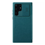 Maska / futrola Nillkin Qin Pro (plain leather) za Samsung Galaxy S23 Ultra zelena.