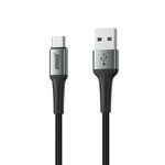 USB data kabl Superior SU-K104 pleteni Fast 27W 3A USB A na Type-C 1m crni (MS).