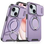 Maska / futrola CamShield Ring stand za iPhone 15 ljubicasta.