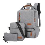 Ranac za laptop BP-07 set 3u1 (ranac i dve torbice) sivi (MS).
