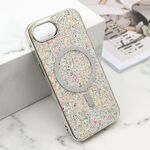 Futrole GLAM GLOW MagSafe za iPhone 16e srebrna (MS).