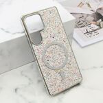 Futrole GLAM GLOW MagSafe za Samsung S938 Galaxy S25 Ultra 5G srebrna (MS).