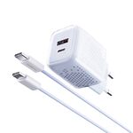 Kucni punjac Moxom MX-HC206 18W FAST Type C na Type C plavi (MS).