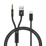 Adapter audio 2-in-1 lightning na 3.5mm + AUX crni (MS).