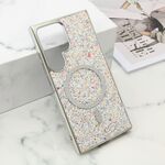 Futrole GLAM GLOW MagSafe za Samsung S928 Galaxy S24 Ultra 5G srebrna (MS).