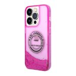 Maska / futrola Karl lagerfeld Liquid Glitter Round Rsg Logo za Iphone 14 Pro pink original (KLHCP14LLCRSGRF) (MS).