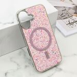 Maska / futrola GLAM GLOW MagSafe za iPhone 16 (6.1) roze (MS).