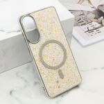 Maska / futrola GLAM GLOW MagSafe za Samsung S937 Galaxy S25 Edge 5G srebrna (MS).