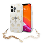Maska / futrola Guess Hc Pc Chain Handle Peony za iPhone 13 Pro zlatna (GUHCP13LKSPEGO).