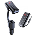 FM transmiter Y4 USB TF Bluetooth 5.0, call ID, modlularni, slušalice crni.