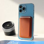 Maska / futrola Leather Magsafe Pocket za iPhone 12 braon.