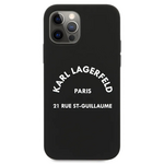 Maska / futrola Karl Lagerfeld Hc Silicone RSG za iPhone 12/12 Pro 6.1 crna (KLHCP12MSLSGRBK).