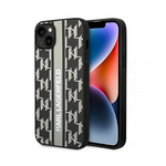 Maska / futrola Karl Lagerfeld Hc Monogram stripe za iPhone 14 siva (KLHCP14SPGKLSKG).