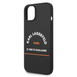 Maska / futrola Karl Lagerfeld Hc Silicone RSG za iPhone 14 Plus crna (KLHCP14MSRSGHLK).