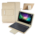Maska / futrola sa Bluetooth Tastaturom Leather za Tablet 10" Univerzalna zlatna.