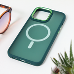 Maska / futrola Magsafe colorful za iPhone 15 Pro Max 6.7 tamno zelena.