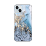 Silikonska maska / futrola print za iPhone 15 Plus Blue Gold Marble.