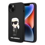 Maska / futrola Karl Lagerfeld Hc Silicone NFT Ikonik za iPhone 15 crna (KLHCP15SSNIKBCK).