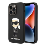 Maska / futrola Karl Lagerfeld Hc Silicone NFT Ikonik za iPhone 15 Pro 6.1 crna (KLHCP15LSNIKBCK).