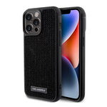 Maska / futrola Karl Lagerfeld Hc Rhinestone Metal Plate Logo za iPhone 15 crna (KLHCP15SHDSPLK).