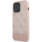 Maska / futrola Guess Hc PC/TPU 4G Pu Bottom Stripe za iPhone 15 Pro 6.1 roze (GUHCP15LG4GLPI).