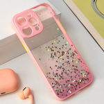 Maska / futrola Frame Glitter za iPhone 15 Pro Max 6.7 roze.