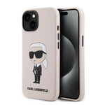 Maska / futrola Karl Lagerfeld Hc Silicone NFT Ikonik za iPhone 15 roze (KLHCP15SSNIKBCP).