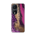 Silikonska maska / futrola print za Huawei Honor X7b Purple Gold Marble.