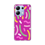 Silikonska maska / futrola print za Xiaomi Redmi Note 13 4G (EU) Happy Lines pink.