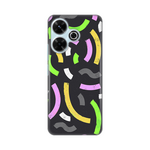 Silikonska maska / futrola print za Xiaomi Redmi 13 Happy Lines gray.