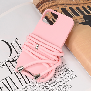 Maska / futrola Crossbody za iPhone 15 roze.