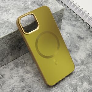 Maska / futrola COLOR METAL MagSafe za iPhone 14 (6.1) zlatna (MS).