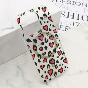 Maska / futrola LEOPARD MagSafe za iPhone 15 Pro (6.1) roze (MS).