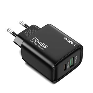 Kuciste punjaca Moxom MX-HC178 GaN USB+Type-C QC 18W PD 45W crno (MS). Kuciste punjaca Moxom MX-HC178 GaN USB+Type-C QC 18W PD 45W crno (MS).