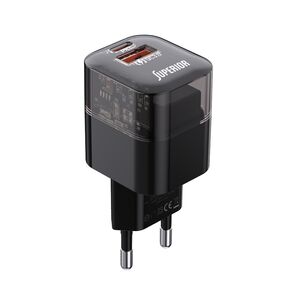 Kuciste punjaca Superior SU-P105 30W Super Fast USB A QC3.0+Type C crno (MS).