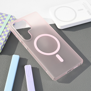 Maska / futrola Magsafe mat PC za Samsung S938 Galaxy S25 Ultra roze.