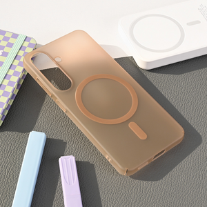 Maska / futrola Magsafe mat PC za Samsung S931 Galaxy S25 braon.